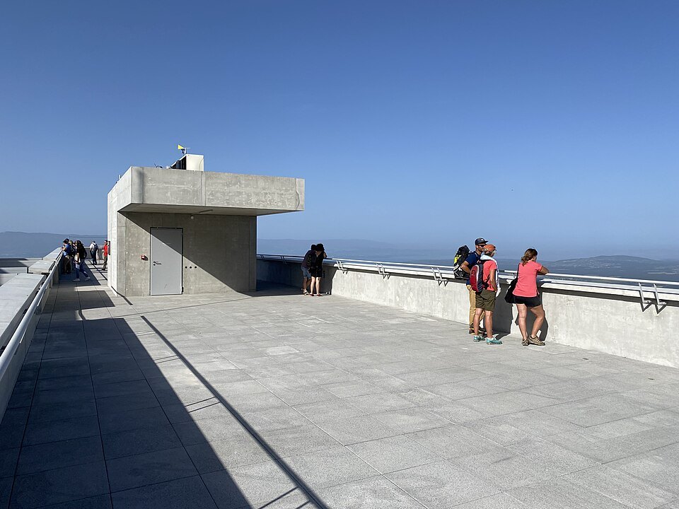The rooftop viewing terrace of the upper cable car station