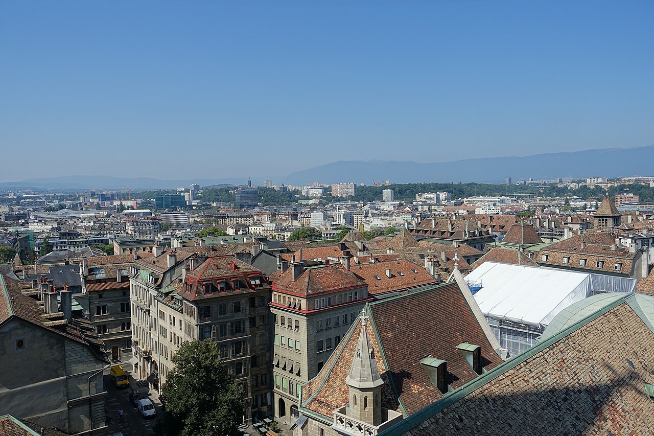 The roofs of the old town seen from the cathedral's north tower