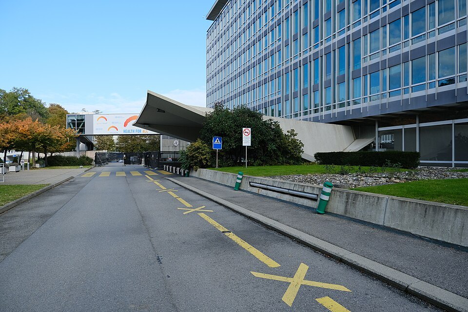The drive up to the entrance of the World Health Organization