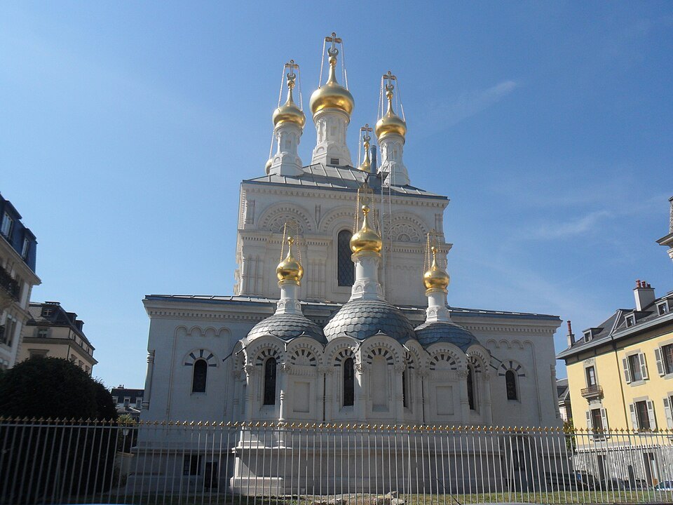 The Russian Church's domes seen from the side of its apse